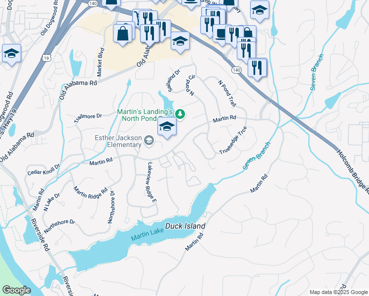 map of restaurants, bars, coffee shops, grocery stores, and more near 330 Teal Court in Roswell