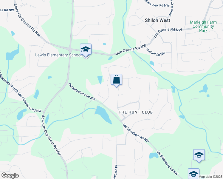 map of restaurants, bars, coffee shops, grocery stores, and more near 3945 Lorien Way Northwest in Kennesaw