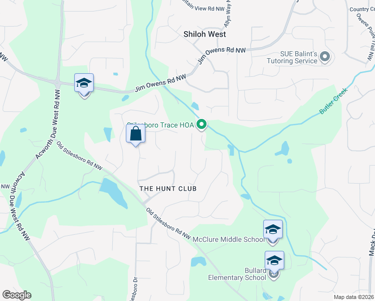 map of restaurants, bars, coffee shops, grocery stores, and more near 2237 Duck Hollow Drive Northwest in Kennesaw