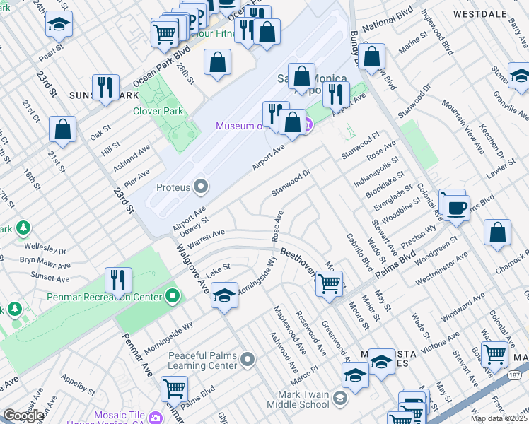 map of restaurants, bars, coffee shops, grocery stores, and more near 12930 Stanwood Drive in Los Angeles