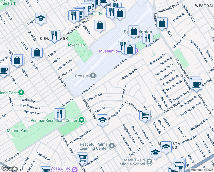 map of restaurants, bars, coffee shops, grocery stores, and more near 3212 Maplewood Avenue in Los Angeles