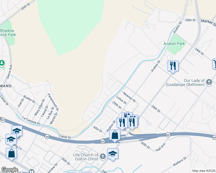 map of restaurants, bars, coffee shops, grocery stores, and more near 14215 Serene Skies Court in Jurupa Valley