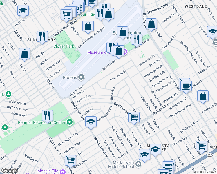 map of restaurants, bars, coffee shops, grocery stores, and more near 12930 Stanwood Drive in Los Angeles
