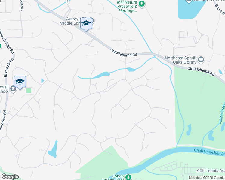 map of restaurants, bars, coffee shops, grocery stores, and more near 4235 Fairway Villas Drive in Alpharetta
