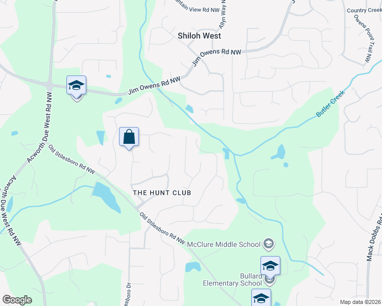map of restaurants, bars, coffee shops, grocery stores, and more near 2215 9 Oaks Drive Northwest in Kennesaw