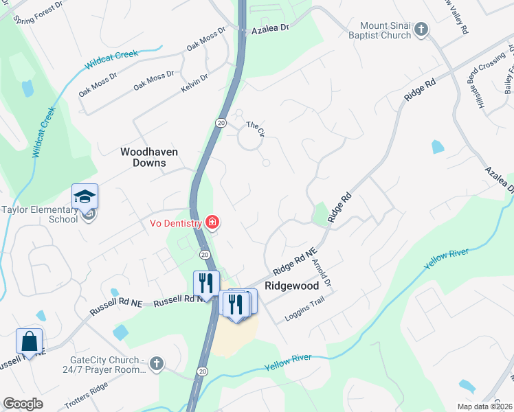 map of restaurants, bars, coffee shops, grocery stores, and more near 797 Pinder Point Court in Lawrenceville