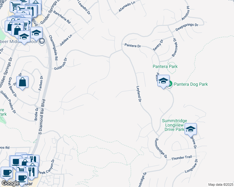 map of restaurants, bars, coffee shops, grocery stores, and more near 24123 Benfield Place in Diamond Bar