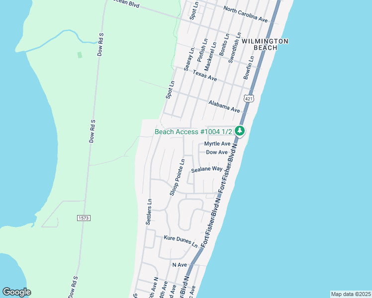 map of restaurants, bars, coffee shops, grocery stores, and more near 770 Sloop Pointe Lane in Kure Beach