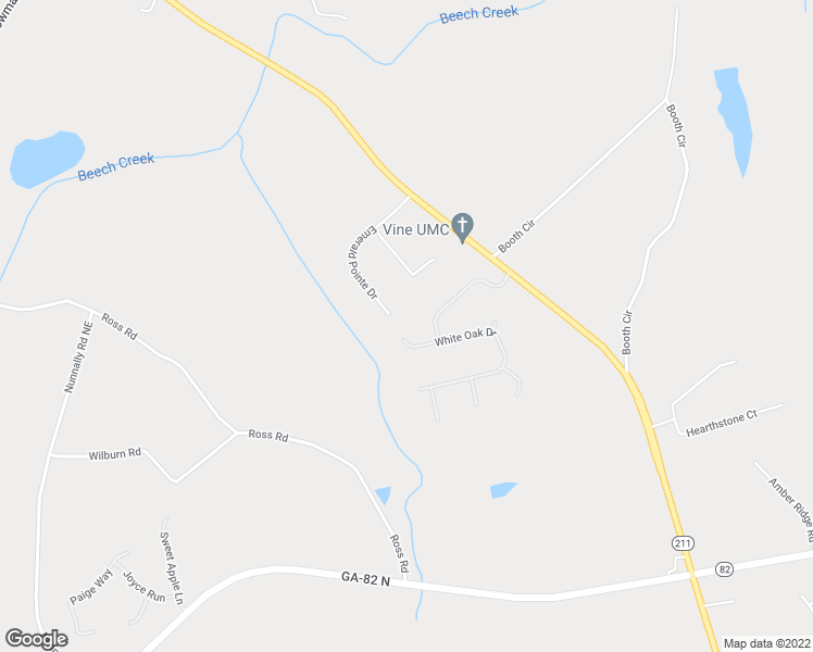 map of restaurants, bars, coffee shops, grocery stores, and more near 1600 White Oak Drive in Winder