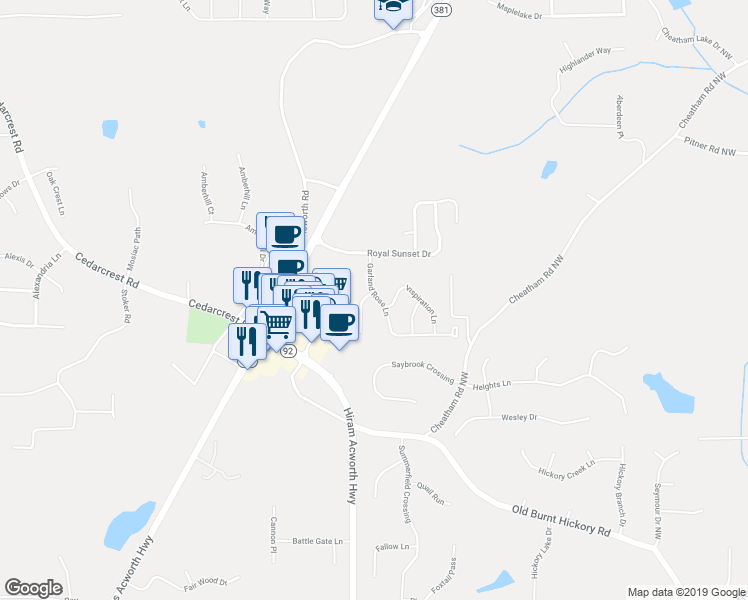 map of restaurants, bars, coffee shops, grocery stores, and more near 11 Red Fountain Lane in Dallas
