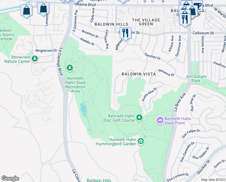 map of restaurants, bars, coffee shops, grocery stores, and more near 4189 Cloverdale Avenue in Los Angeles