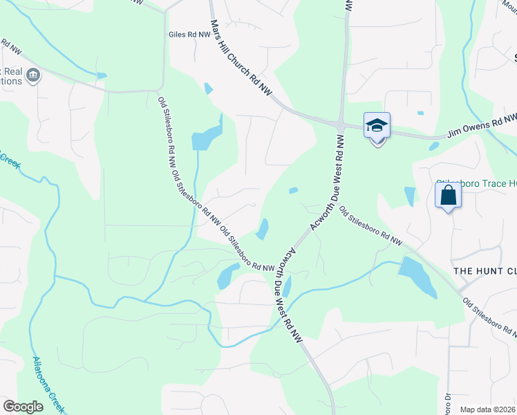 map of restaurants, bars, coffee shops, grocery stores, and more near 4520 Old Stilesboro Road Northwest in Acworth