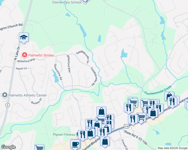 map of restaurants, bars, coffee shops, grocery stores, and more near 253 Saddlebrooke Road in Lexington