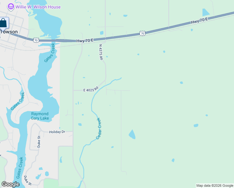 map of restaurants, bars, coffee shops, grocery stores, and more near 3962 East 2070 Road in Fort Towson