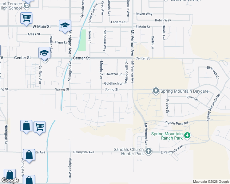 map of restaurants, bars, coffee shops, grocery stores, and more near 19824 Season Grove Drive in Riverside