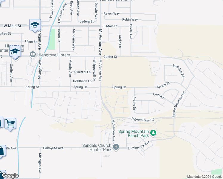 map of restaurants, bars, coffee shops, grocery stores, and more near 20104 Breeze Blooms Drive in Riverside