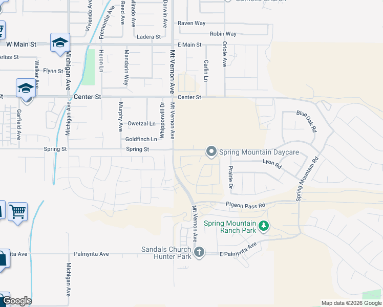 map of restaurants, bars, coffee shops, grocery stores, and more near 20104 Breeze Blooms Drive in Riverside