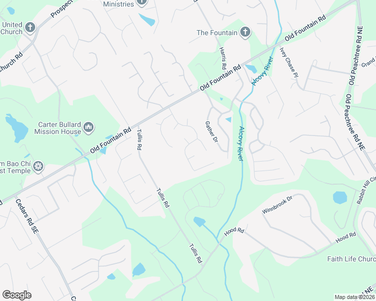 map of restaurants, bars, coffee shops, grocery stores, and more near 1061 Fountain Glen Drive in Lawrenceville