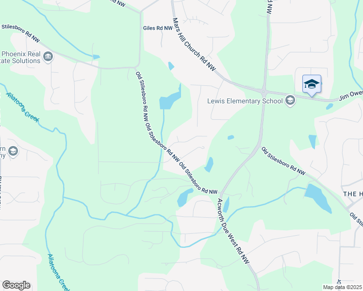 map of restaurants, bars, coffee shops, grocery stores, and more near 4535 Meadow Green Lane in Acworth