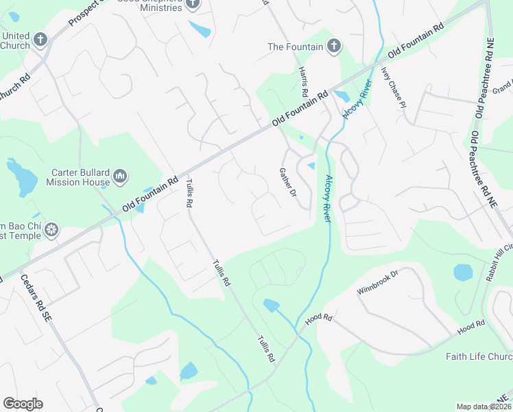 map of restaurants, bars, coffee shops, grocery stores, and more near 1061 Fountain Glen Drive in Lawrenceville