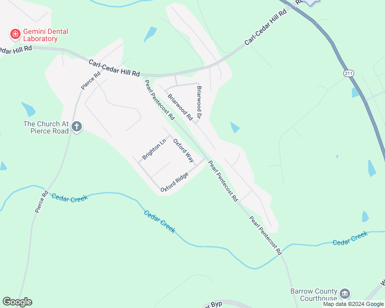 map of restaurants, bars, coffee shops, grocery stores, and more near 335 Oxford Way in Winder