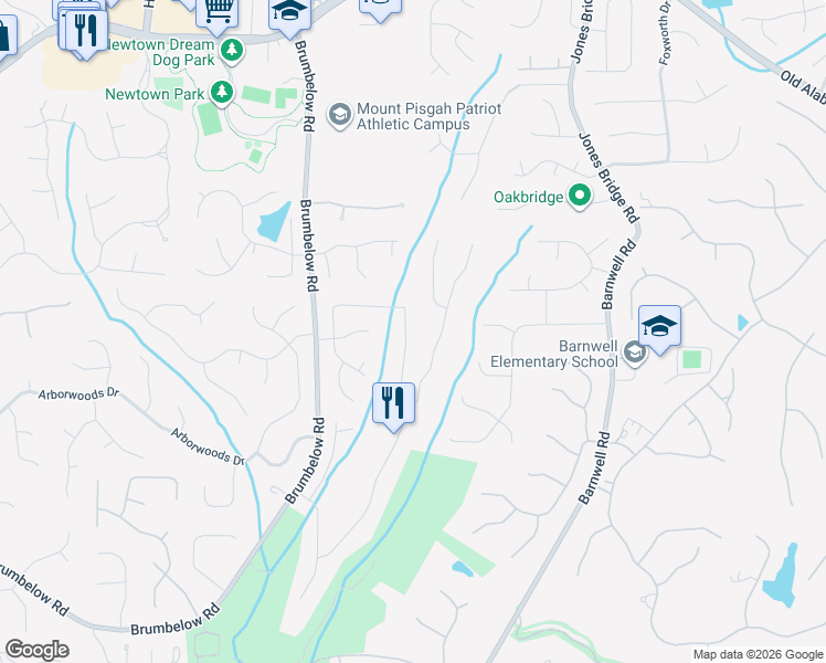 map of restaurants, bars, coffee shops, grocery stores, and more near 3460 Merganser Lane in Alpharetta