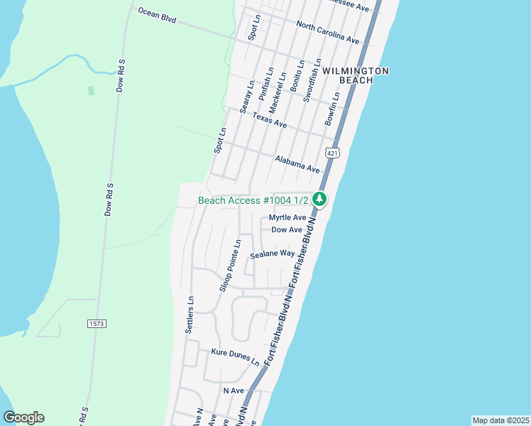 map of restaurants, bars, coffee shops, grocery stores, and more near 130 Myrtle Avenue in Carolina Beach
