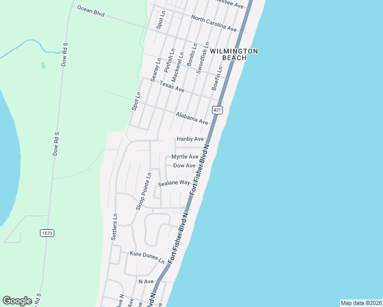 map of restaurants, bars, coffee shops, grocery stores, and more near 116 Ocean View Avenue in Carolina Beach