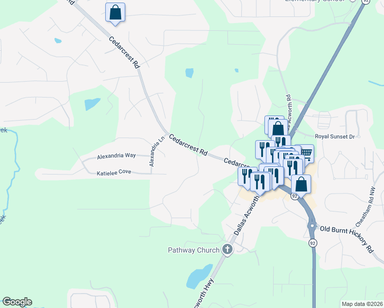 map of restaurants, bars, coffee shops, grocery stores, and more near 407 Cedarcrest Road in Dallas