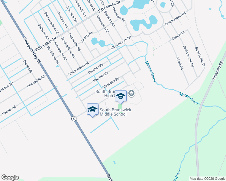 map of restaurants, bars, coffee shops, grocery stores, and more near 281 Cougar Rd in Southport