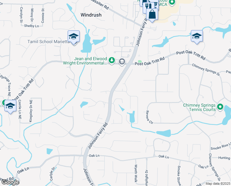 map of restaurants, bars, coffee shops, grocery stores, and more near 4010 Jordan Lake Drive in Marietta