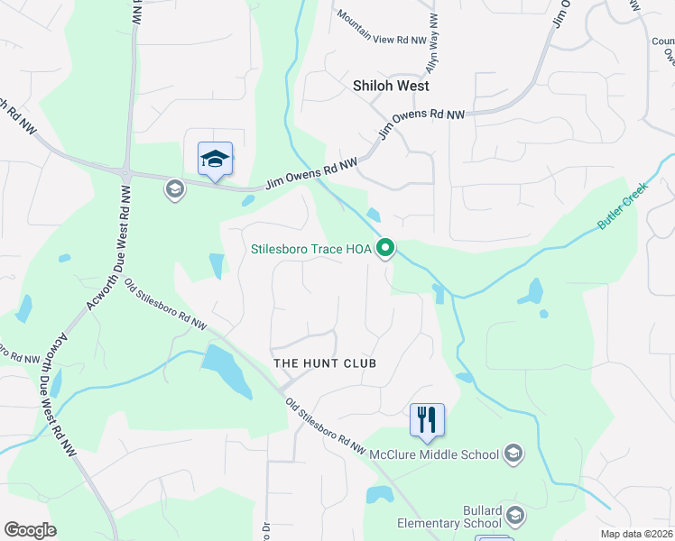 map of restaurants, bars, coffee shops, grocery stores, and more near 2269 Northbrook Ridge Northwest in Kennesaw