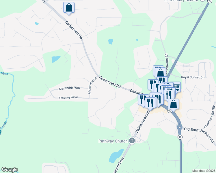 map of restaurants, bars, coffee shops, grocery stores, and more near 407 Cedarcrest Road in Dallas