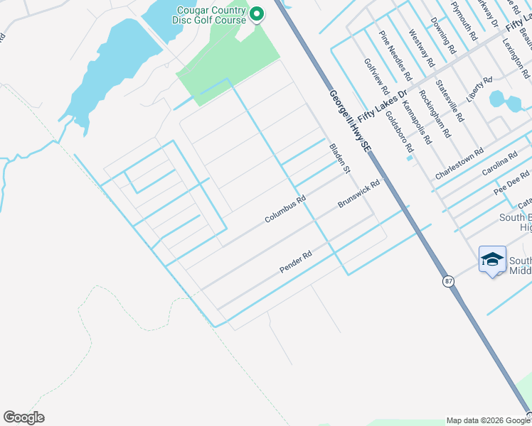 map of restaurants, bars, coffee shops, grocery stores, and more near in Boiling Spring Lakes