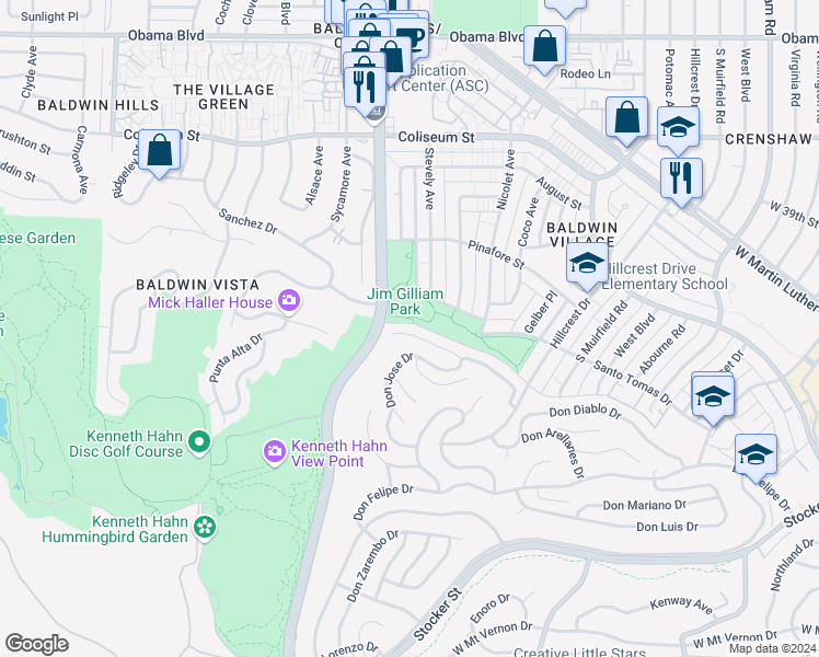 map of restaurants, bars, coffee shops, grocery stores, and more near 4739 Don Ricardo Drive in Los Angeles