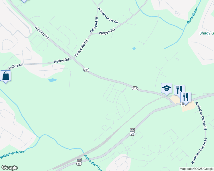 map of restaurants, bars, coffee shops, grocery stores, and more near 140 Hill's Shop Road in Auburn