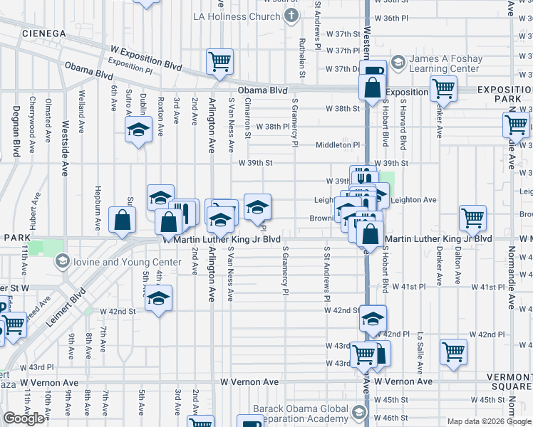 map of restaurants, bars, coffee shops, grocery stores, and more near 3957 South Wilton Place in Los Angeles