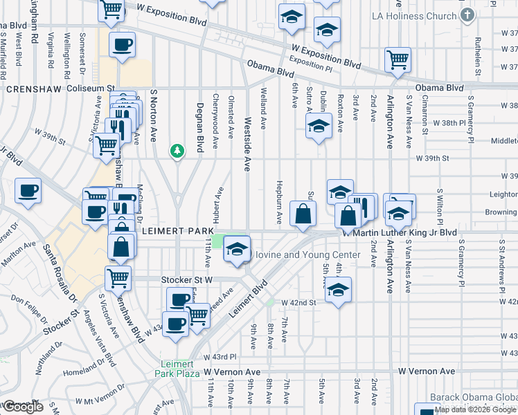 map of restaurants, bars, coffee shops, grocery stores, and more near 3976 Welland Avenue in Los Angeles