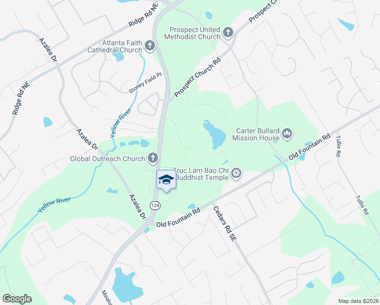 map of restaurants, bars, coffee shops, grocery stores, and more near 1434 West Prospect Drive Northeast in Lawrenceville