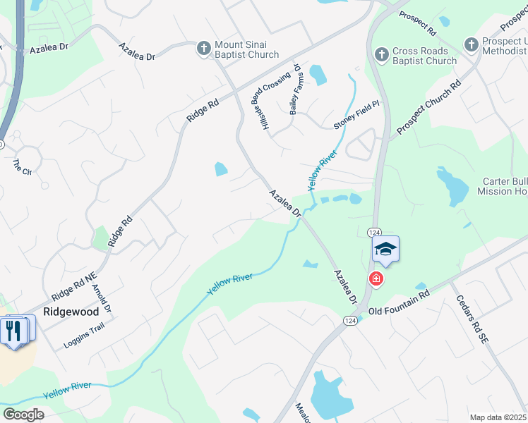 map of restaurants, bars, coffee shops, grocery stores, and more near 1151 Brading Place in Lawrenceville