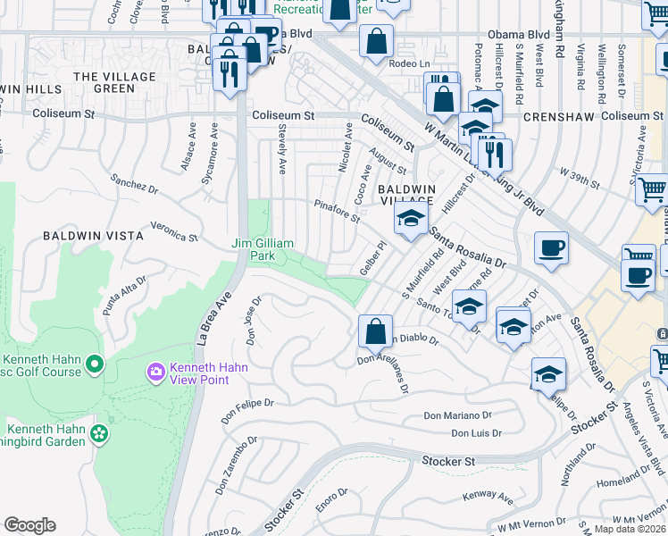 map of restaurants, bars, coffee shops, grocery stores, and more near 4063 Nicolet Avenue in Los Angeles