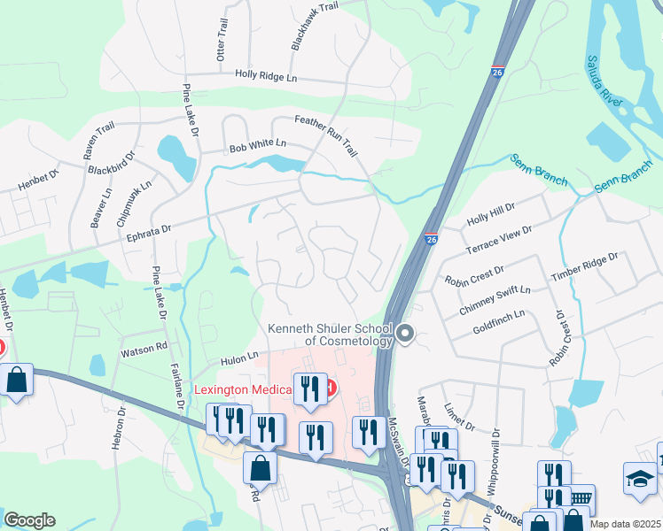 map of restaurants, bars, coffee shops, grocery stores, and more near 200 Abberly Village Circle in West Columbia