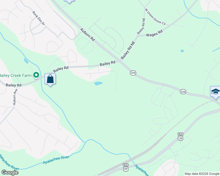 map of restaurants, bars, coffee shops, grocery stores, and more near 3855 Burnt Hickory Drive in Dacula