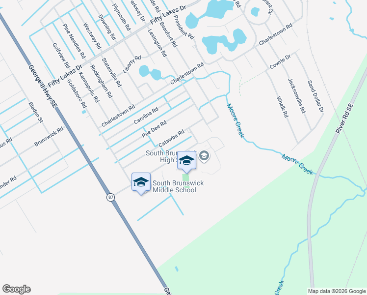 map of restaurants, bars, coffee shops, grocery stores, and more near 281 Cougar Road in Southport