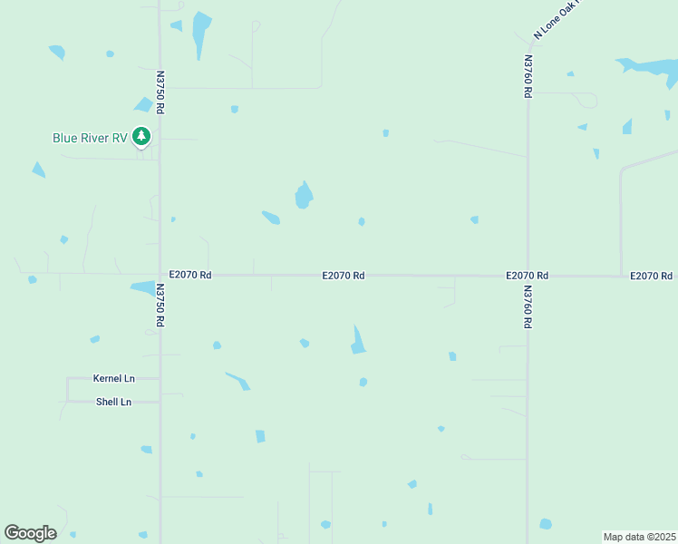 map of restaurants, bars, coffee shops, grocery stores, and more near 589 E2070 Road in Durant