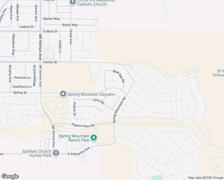 map of restaurants, bars, coffee shops, grocery stores, and more near 20619 Spring Street in Riverside