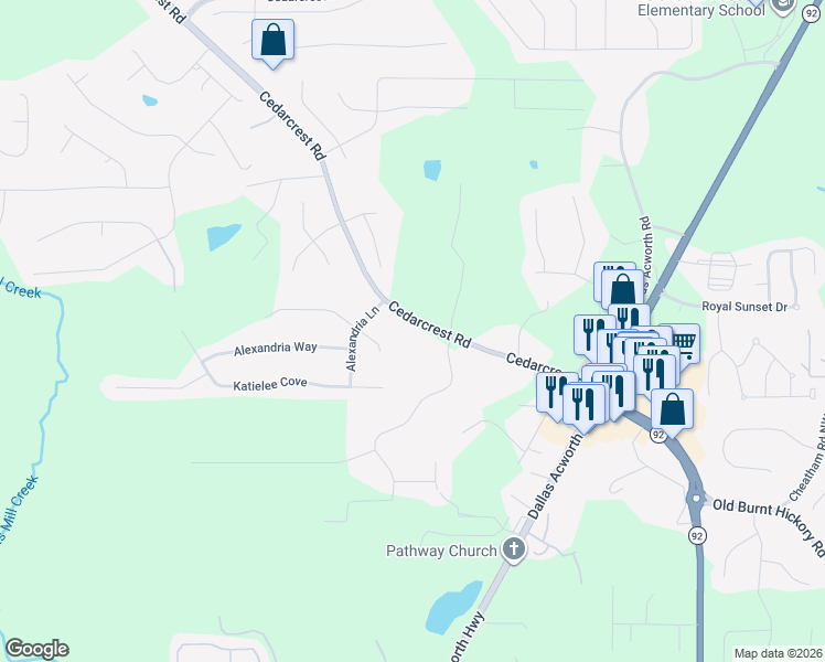 map of restaurants, bars, coffee shops, grocery stores, and more near 407 Cedarcrest Road in Dallas