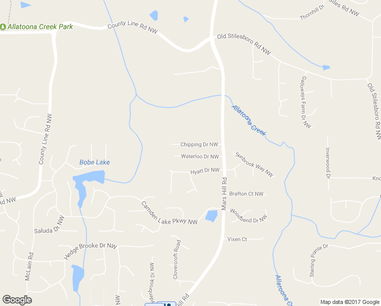 map of restaurants, bars, coffee shops, grocery stores, and more near 5142 Waterloo Drive Northwest in Acworth