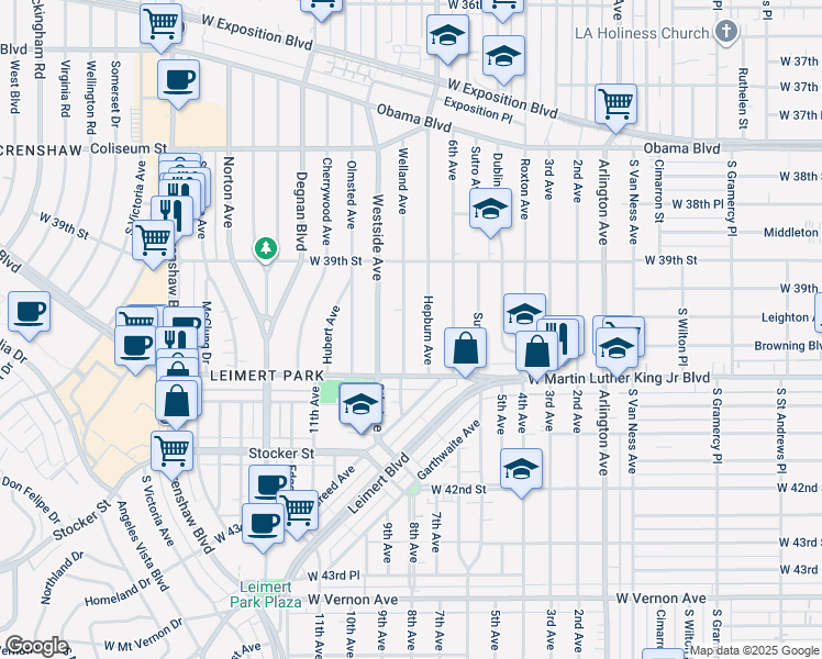 map of restaurants, bars, coffee shops, grocery stores, and more near 3976 Welland Avenue in Los Angeles