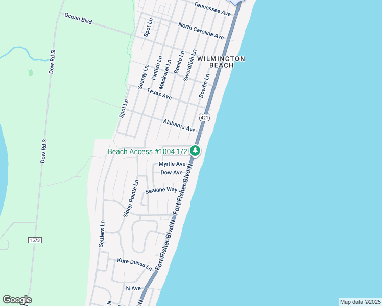 map of restaurants, bars, coffee shops, grocery stores, and more near 1101 Fort Fisher Boulevard North in Carolina Beach